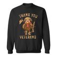 Thanksgiving Veteran Turkey Us Flag Thank You Veterans Sweatshirt