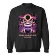 Total Solar Eclipse 2024 Axolotl Wearing Glasses Astronomy Sweatshirt