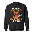 Total Solar Eclipse 2024 New York Tabby Cat Wearing Glasses Sweatshirt