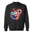 Total Solar Eclipse Cat Colorful Sweatshirt