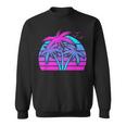 Tropical Vaporwave Hawaiian Palm Tree Hawaii Beach Edm Sweatshirt