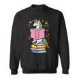 Unicorn Read Reading Book Librarian America Girls Women Sweatshirt