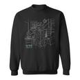 Urbanes Grafikdesign Sweatshirt mit moderner Kunstlinie, Schwarz