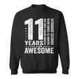 Vintage 11Th Birthday 132 Months 11 Years Old Being Awesome Sweatshirt