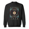 Vintage 1974 Vinyl Retro Turntable Birthday Dj For Him Sweatshirt