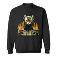 Vintage Dj Cat House Music Cat Music Lover Sweatshirt