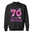 Vintage Happy 70 It's My Birthday Crown Lips 70Th Birthday Sweatshirt