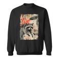 Vintage Raccoon Ufo Alien Animal Raccoon Sweatshirt