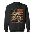 Vintage Usa Flag Motorcycle Retro Biker Mens Sweatshirt