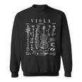 Viola Player Musician Musical Instrument Vintage Patent Sweatshirt