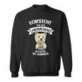 Vorsichtor Dem Frauchen Der Westie Ist Harmlos Gassi Sweatshirt