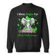I Wear Green For Mental Health Awareness Elephant Sweatshirt