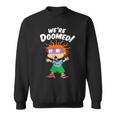 We're Doomed White Text With Chucky Sweatshirt