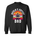 World's Dopest Dad For Father's Day Retro Sunset Weed Men Sweatshirt
