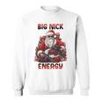 Big Nick Energy Vintage Gangster Santa Claus Wink Christmas Sweatshirt