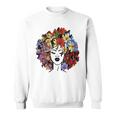 Black Queen Lady Curly Natural Afro African Black Hair Sweatshirt