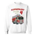 Children's Birthday Feuerwehr Aufgepasst Ich Bin Jetzt 4 Jahre Fire Brigade Sweatshirt