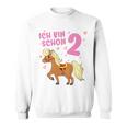 Children's Ich Bin Schon 2 Pferd Zwei Jahre Pony 2 Geburtstag Sweatshirt