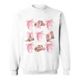 Coquette Pink Bow Cowboy Boots Hat Western Country Cowgirl Sweatshirt