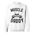 Damen Muscle Daddy Gewichtheber Skelett Langhantel Papa Workout Mit-Ausschnitt Sweatshirt