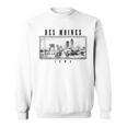 Des Moines Iowa Vintage Skyline Black & White Des Moines Sweatshirt