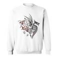 Fire Dragon With Wings Footprints And Flag Fantasy Sweatshirt