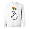 Gay Pride Month Human Lgbtq Korean Finger Heart K-Pop Love Sweatshirt