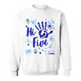 Hi Five Boy 5 Years Old Blue 5Th Birthday Family Party Sweatshirt