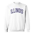 Illinois Varsity Style Navy Blue Text Sweatshirt