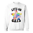 Let's Go Gays Lgbt Pride Cowboy Hat Retro Gay Rights Ally Sweatshirt
