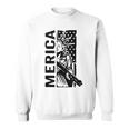 Merica Patriotic Pro Gun Usa Liberty Lady 4Th Of July Gun Sweatshirt