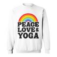 Peace Love & Yoga Regenbogen Hippie Retro Yoga Sweatshirt