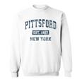 Pittsford New York Ny Vintage Sports Navy Print Sweatshirt