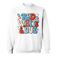 Red White And Due Retro Cute 4Th Of July Pregnancy Patriotic Sweatshirt