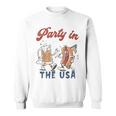 Retro Party In The Usa Beer Hot Dog Lover 4Th Of July Sweatshirt