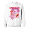 Retro Strawberry Milk Anime Kawaii Axolotl Strawberry Milk Pink Sweatshirt