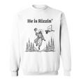 He Is Rizzin Basketball Jesus Easter Christian Sweatshirt