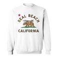 Seal Beach California Beach Flag Bear Surf Ca Vintage Sweatshirt