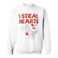 I Steal Hearts Trex Dino Baby Boy Valentines Day Toddler Sweatshirt