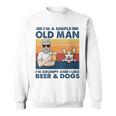 Vintage Grumpy Old Man Like Beer And Dogs Red Corgi Grandpa Sweatshirt