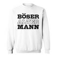 Weißes Sweatshirt für Herren, Böser Alter Mann Aufdruck, Lustiges Design