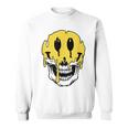 Y2k Smiling Skull Face Cyber Streetwear Graphic Sweatshirt