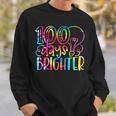 100 Days Brighter Student Happy 100Th Day Of School Tie Dye Sweatshirt Gifts for Him