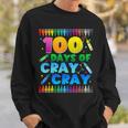100 Days Of Cray Cray Crayon 100Th Day Of School Boys Girls Sweatshirt Gifts for Him