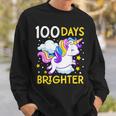 100Th Day Of School Unicorn 100 Days Brighter Kindergarten Sweatshirt Gifts for Him