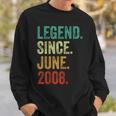 16 Years Old Legend Since June 2008 16Th Birthday Sweatshirt Gifts for Him