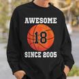 18Th Birthday Basketball Lover 18 Years Old Vintage Sports Sweatshirt Gifts for Him