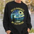 2024 Solar Eclipse Hello Darkness My Old Friend Starry Night Sweatshirt Gifts for Him
