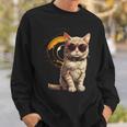 2024 Total Solar Eclipse Cat Wearing Solar Eclipse Glasses Sweatshirt Gifts for Him