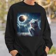 2024 Total Solar Eclipse Cat Wearing Glasses Totality Cat Sweatshirt Gifts for Him